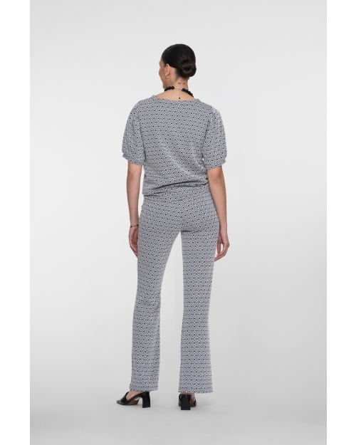 Geisha Pants jacquard 10 off-white/navy