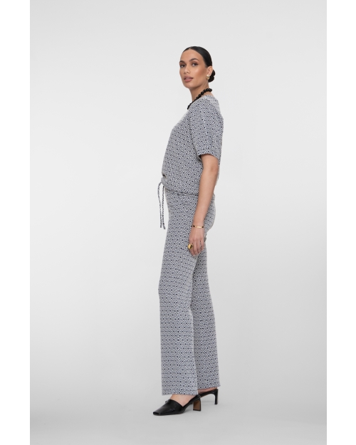 Geisha Pants jacquard 10 off-white/navy