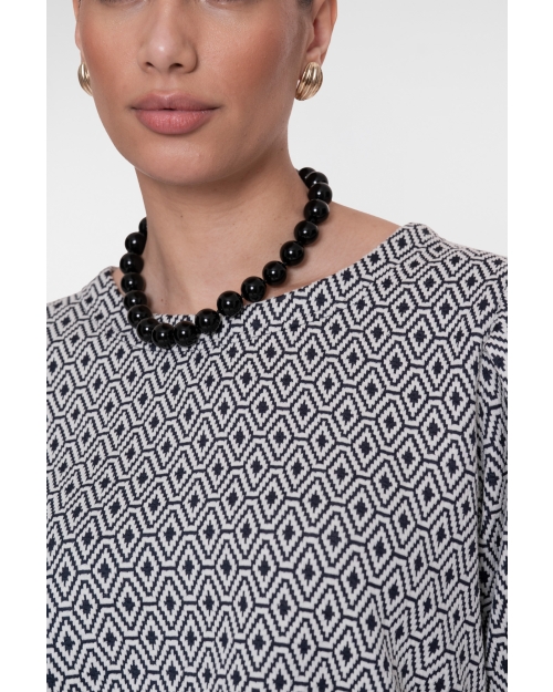 Geisha Top jacquard 10 off-white/navy