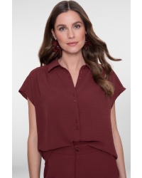 Geisha Blouse crinckle 481 cherry