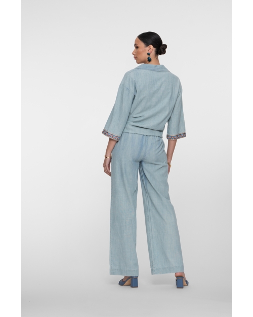 Geisha Pants chambray 635 jeansblue
