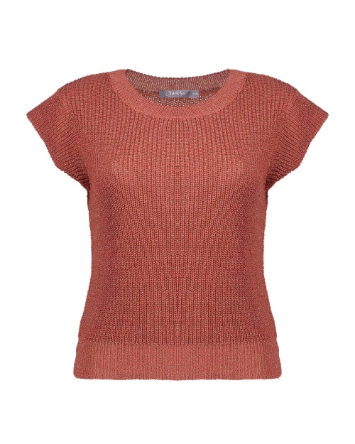 Geisha Pullover lurex sleeveless 743 stone red/gold