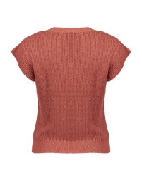 Geisha Pullover lurex sleeveless 743 stone red/gold