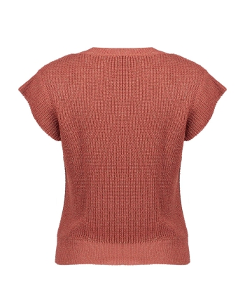 Geisha Pullover lurex sleeveless 743 stone red/gold
