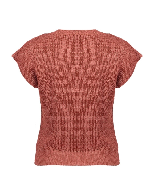 Geisha Pullover lurex sleeveless 743 stone red/gold