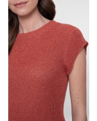 Geisha Pullover lurex sleeveless 743 stone red/gold
