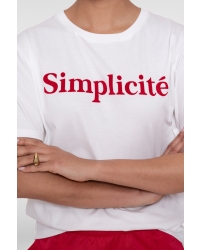 Geisha T-shirt simplicite 10 off-white/red