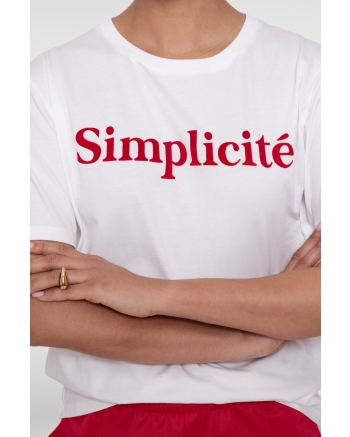 Geisha T-shirt simplicite 10 off-white/red