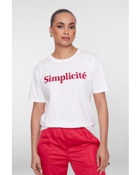 Geisha T-shirt simplicite 10 off-white/red
