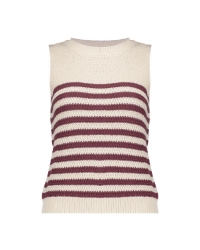 Geisha Spencer striped 10 off-white/cherry red