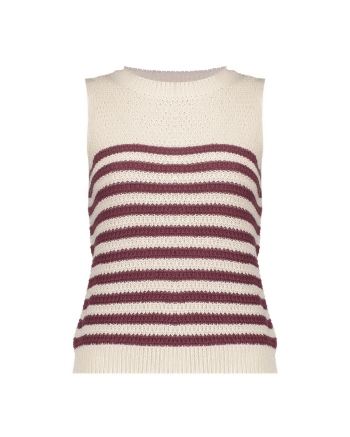 Geisha Spencer striped 10 off-white/cherry red