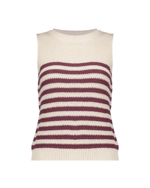 Geisha Spencer striped 10 off-white/cherry red