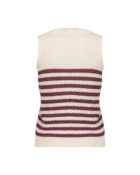 Geisha Spencer striped 10 off-white/cherry red