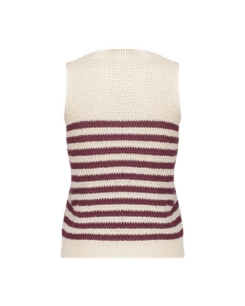Geisha Spencer striped 10 off-white/cherry red