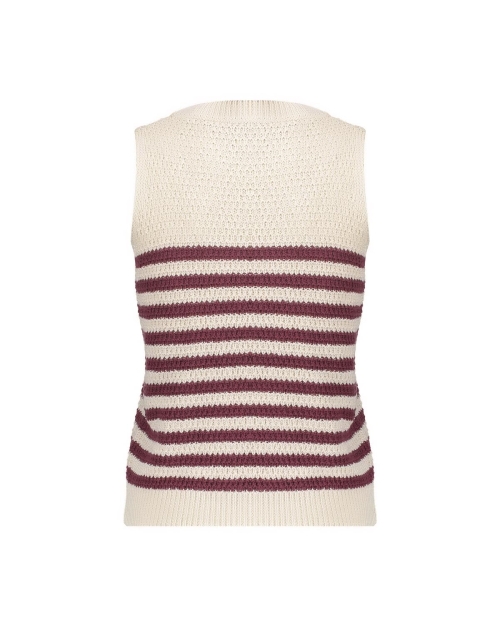 Geisha Spencer striped 10 off-white/cherry red