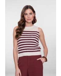 Geisha Spencer striped 10 off-white/cherry red