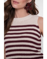 Geisha Spencer striped 10 off-white/cherry red