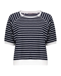 Geisha T-shirt stripe 675 navy/white