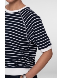 Geisha T-shirt stripe 675 navy/white