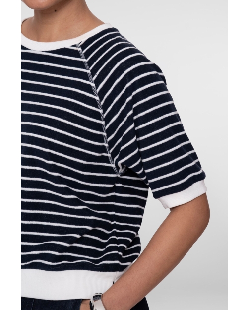Geisha T-shirt stripe 675 navy/white
