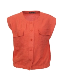 Geisha Blouse with pockets 201 burned orange