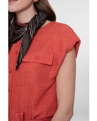 Geisha Blouse with pockets 201 burned orange