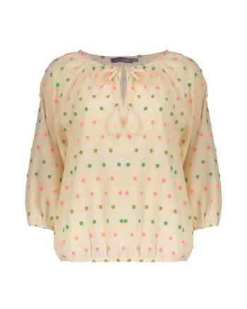 Geisha top 718 ecru/green/blush