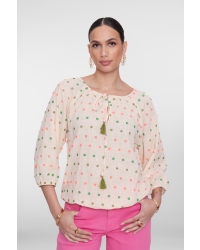 Geisha top 718 ecru/green/blush