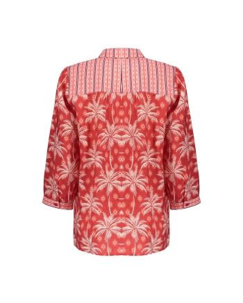 Geisha blouse 450 red/ecru