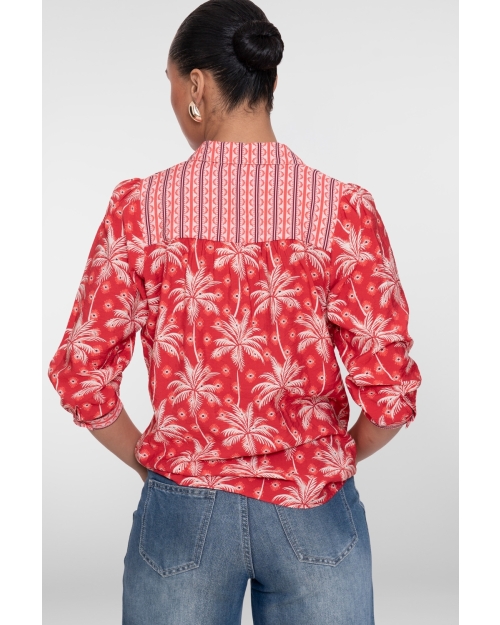 Geisha blouse 450 red/ecru