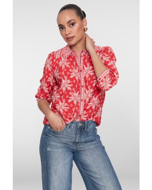 Geisha blouse 450 red/ecru