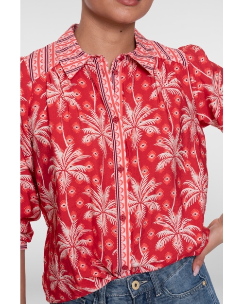 Geisha blouse 450 red/ecru