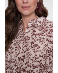 Geisha blouse 718 ecru/cherry red