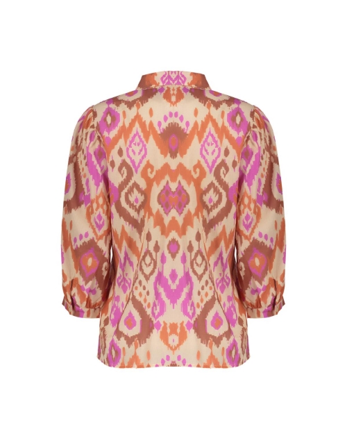 Geisha blouse 718 ecru/brown/cassis
