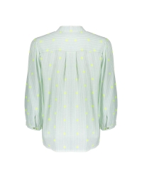 Geisha Blouse stripes 10 off-white/l'green