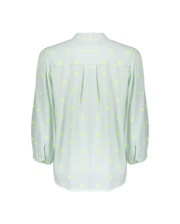 Geisha Blouse stripes 10 off-white/l'green