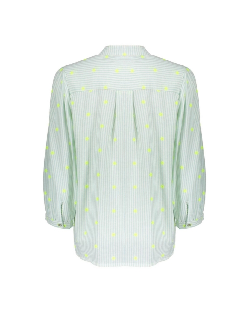 Geisha Blouse stripes 10 off-white/l'green