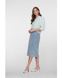 Geisha Blouse stripes 10 off-white/l'green