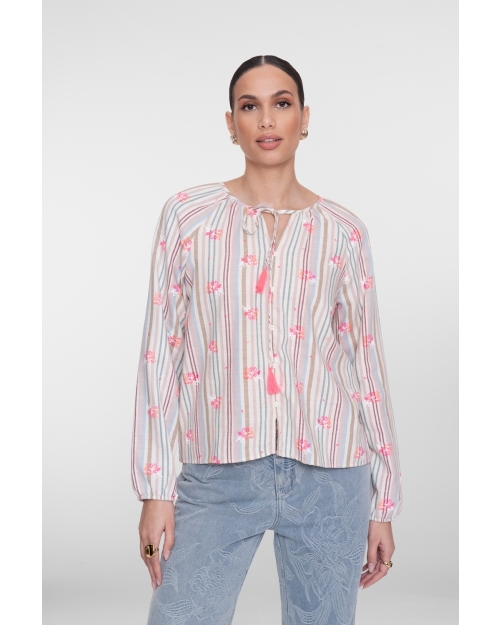 Geisha top 718 ecru/pink