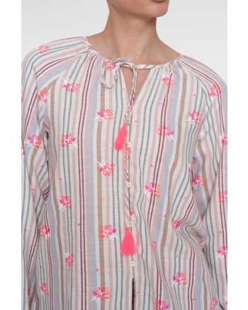 Geisha top 718 ecru/pink