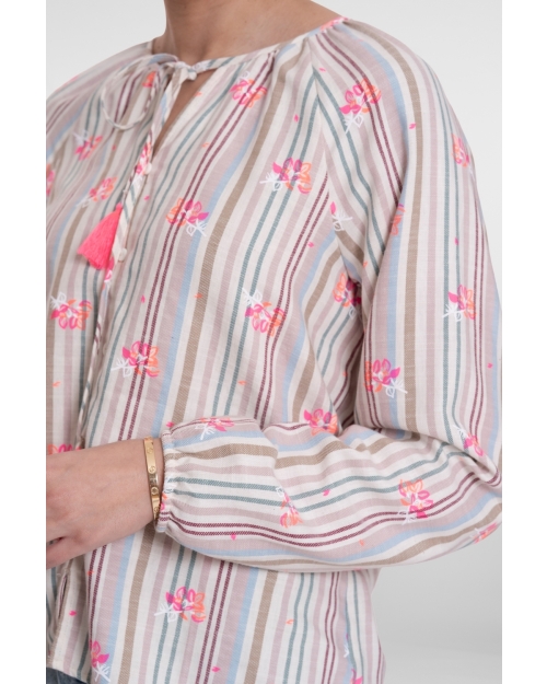 Geisha top 718 ecru/pink