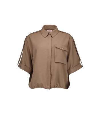 Studio Anneloes Nellie waffle blouse 2200 latte