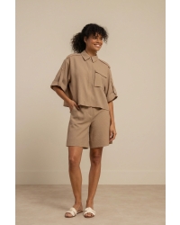 Studio Anneloes Nellie waffle blouse 2200 latte