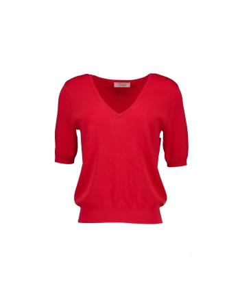 Studio Anneloes Sandy V neck pullover 2800 coral red