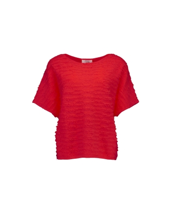 Studio Anneloes Lenti fringe pullover 2800 coral red