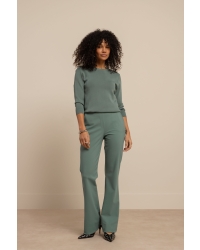 Studio Anneloes Flair bonded trousers 7600 dark sage green