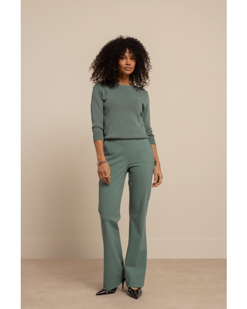 Studio Anneloes Flair bonded trousers 7600 dark sage green