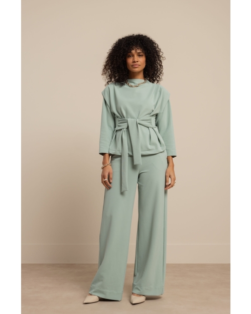Studio Anneloes Luz twill trousers 7700 light sage green