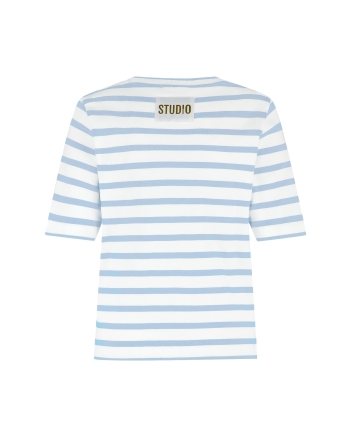 Studio Anneloes Annika stripe t-shirt 1170 off white/pastel blue