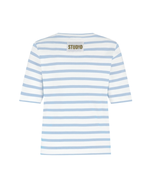 Studio Anneloes Annika stripe t-shirt 1170 off white/pastel blue